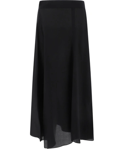 Shop Acne Studios Black Silk Skirt