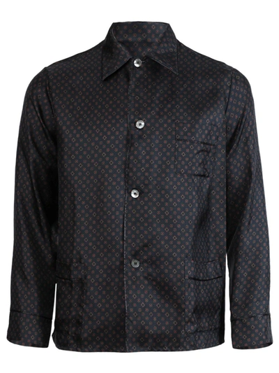 Shop Maison Margiela Medallion Print Pajama Shirt In Black