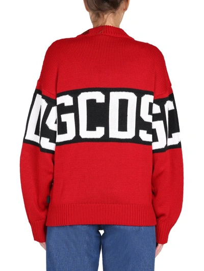 Shop Gcds Crew Neck Sweater In Red