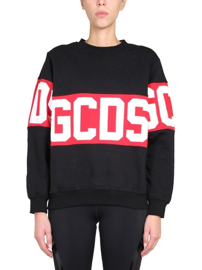 Shop Gcds Crew Neck Sweatshirt In Black