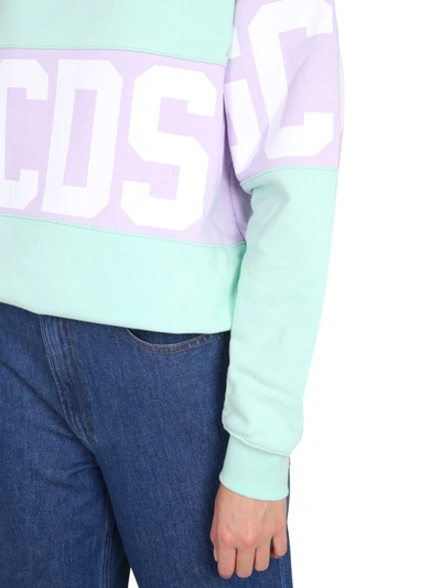 Shop Gcds Crew Neck Sweatshirt In Green