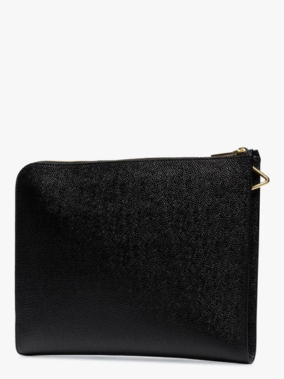 Shop Thom Browne Rwb Strap Medium Gusset Folio In Black