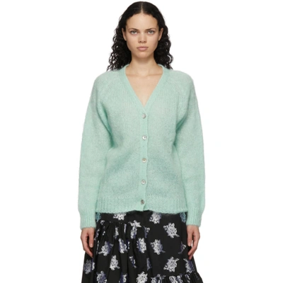 Shop Erdem Green Mohair Marcilly Cardigan In Pale Mint