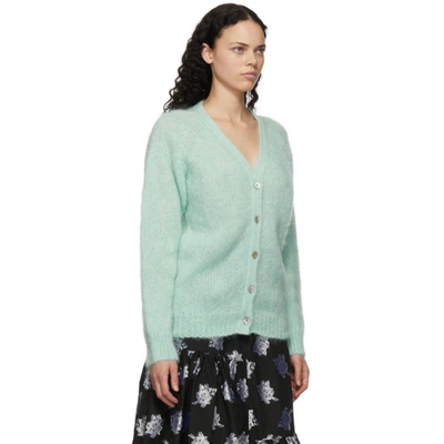 Shop Erdem Green Mohair Marcilly Cardigan In Pale Mint