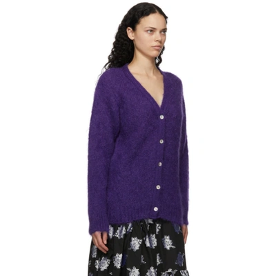 Shop Erdem Purple Mohair Marcilly Cardigan