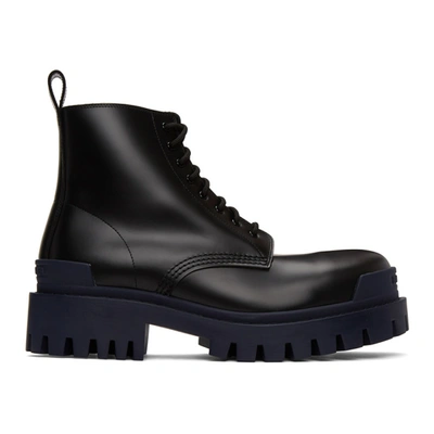Balenciaga Strike 20mm Bootie Leather Boots In Black | ModeSens