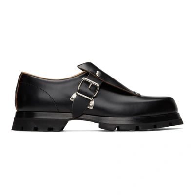 Black Studded Leather Derby Shoes