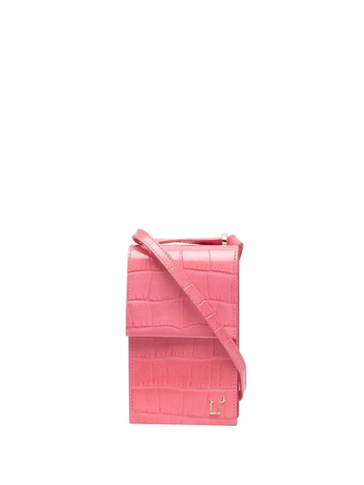 Shop L'autre Chose Mini Crocodile-effect Shoulder Bag In Pink