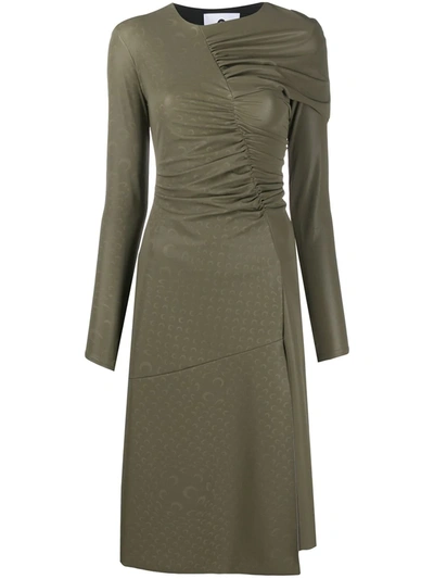 Shop Marine Serre Ruched Mid-length Dress In Grey