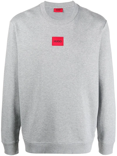 Shop Hugo Logo-patch Sweatshirt In Grey