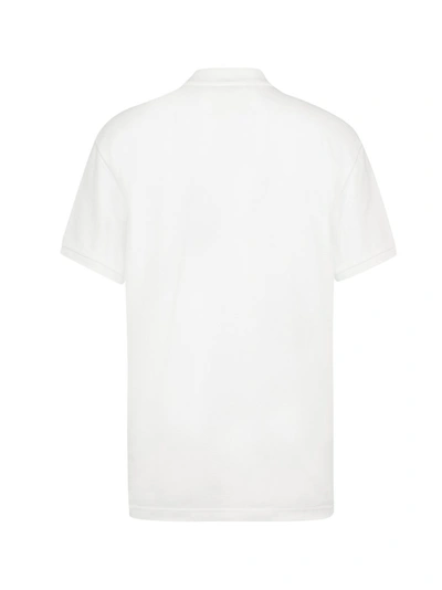 Shop Moschino Printed Polo Shirt In White