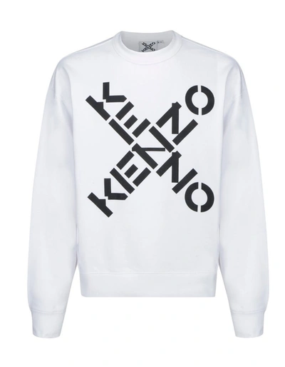 Shop Kenzo Sport Big X Logo Print Sweatshirt In White