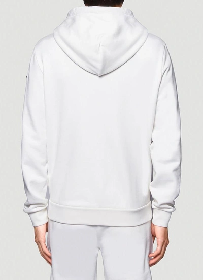 Shop Moncler Zip Up Hooded Sweatshirt In White
