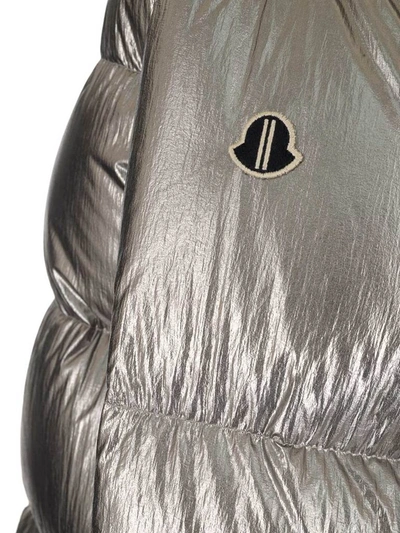 Shop Moncler Genius Moncler + Rick Owens  Cyclopic Puffer Jacket In Silver