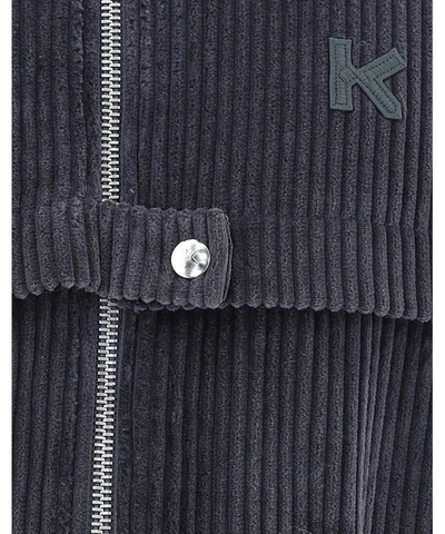 Shop Kenzo Corduroy Bomber Jacket In Grey