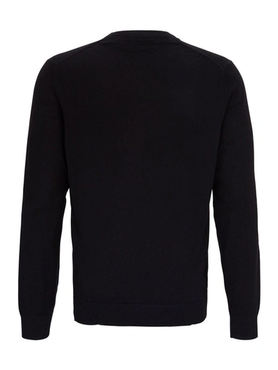 Shop Burberry Monogram Embroidered Sweater In Black