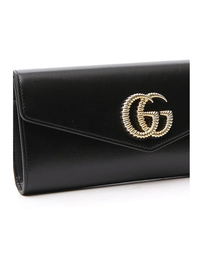 Shop Gucci Broadway Gg Logo Clutch Bag In Black