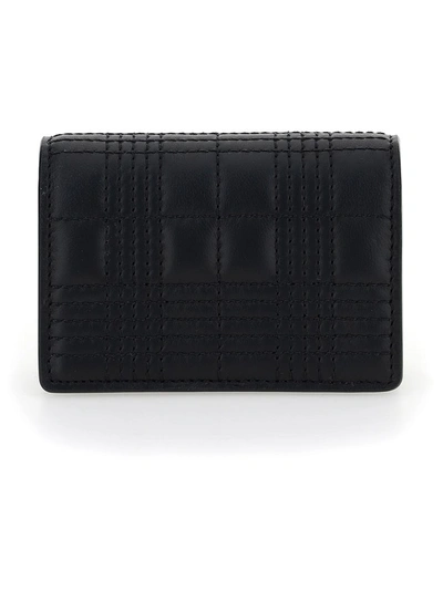 Shop Burberry Quilted Chain Credit Cardholder In Black