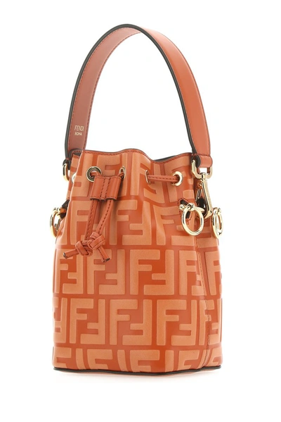 Shop Fendi Mon Tresor Mini Bucket Bag In Orange