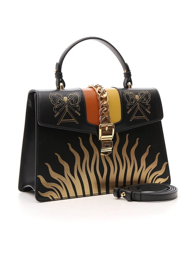 Shop Gucci Sylvie Top Handle Bag In Multi