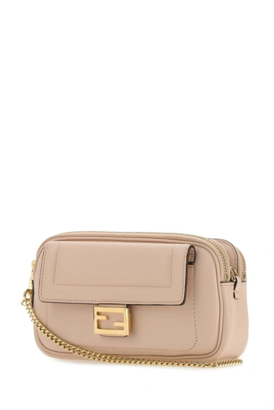 Shop Fendi Easy 2 Baguette Mini Shoulder Bag In Beige