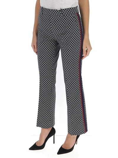 Shop Gucci Gg Motif Flared Trousers In Multi