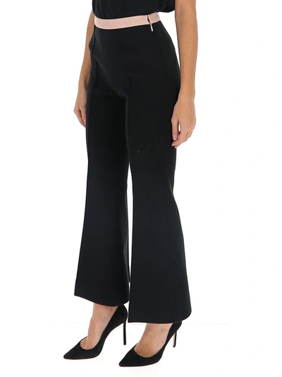 Shop Gucci Cropped Flare Pants In Black