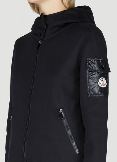 Shop Moncler Zip Up Sweatshirt In Black