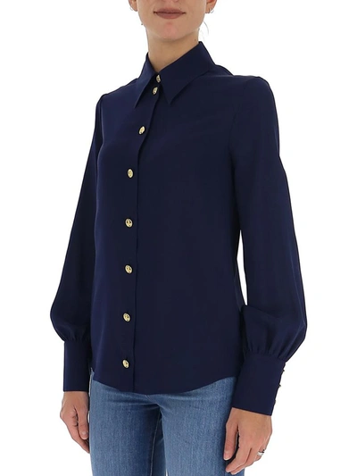 Shop Gucci Crêpe De Chine Shirt In Blue