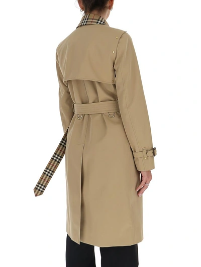 Shop Burberry Vintage Check Panelled Trench Coat In Beige
