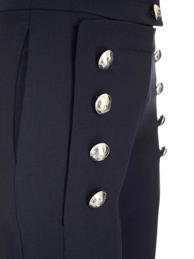 Shop Chloé Buttoned Flared Trousers In Navy