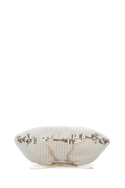 Shop Burberry Embellished Beret In Silver