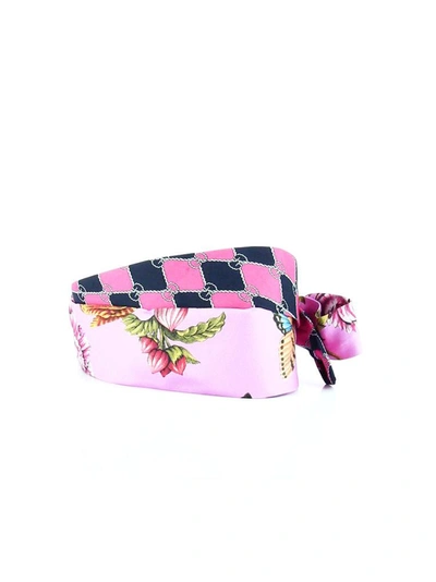 Shop Gucci Printed Bow Detail Headband In Multi