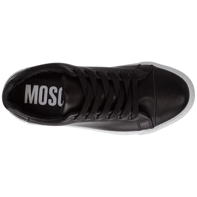 Shop Moschino Logo Patch Lace In Black