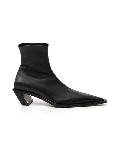 Tiaga Slanted-heel Ankle Booties In Black