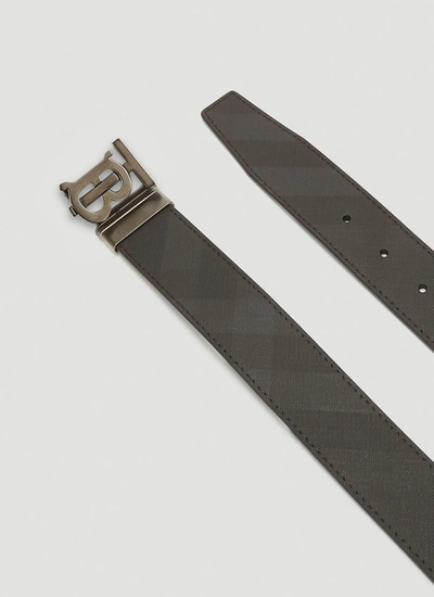 Shop Burberry Monogram Checked Reversible Belt In Black