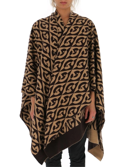 Shop Gucci G Rhombus Poncho In Multi