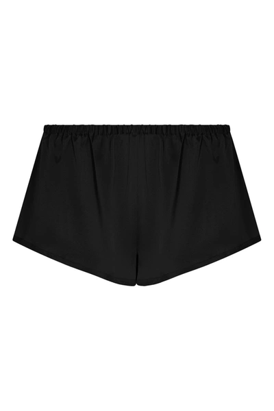 Shop Asceno Venice Jet Black Silk Sleep Shorts In Printed