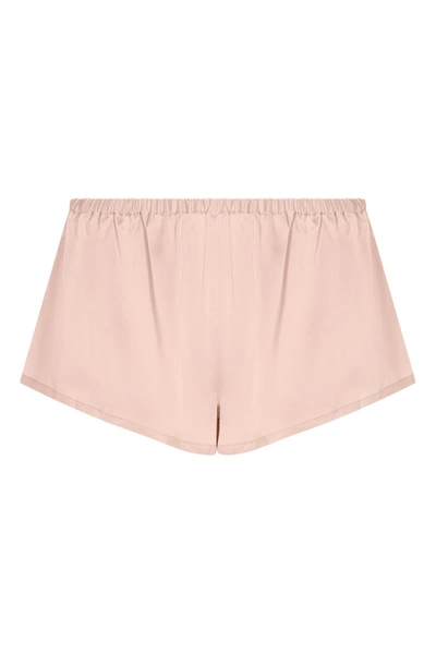 Shop Asceno Venice Pale Blush Silk Sleep Shorts In Pink