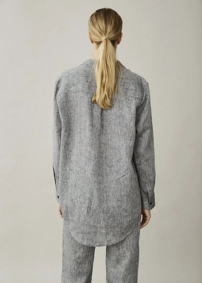 Shop Asceno Milan Charcoal Organic Linen Shirt In Grey