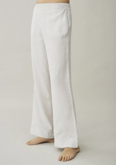Shop Asceno London Sand Linen Pyjama Trouser In Printed