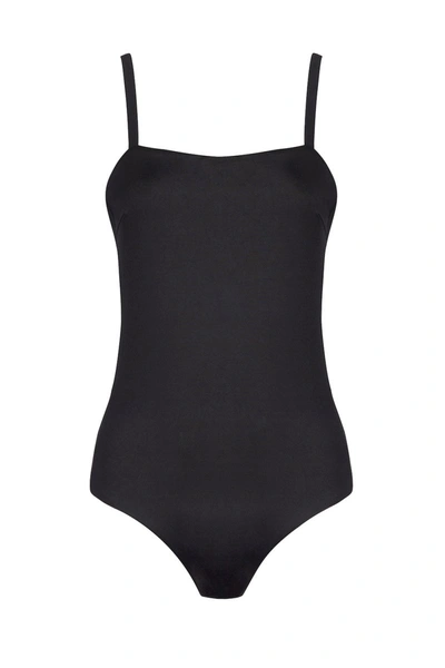 Shop Asceno Palma Black Square Neck Swimsuit In Printed