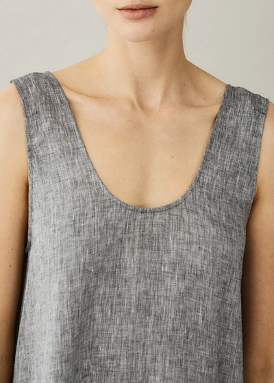 Shop Asceno Capri Charcoal Organic Linen Dress In Grey