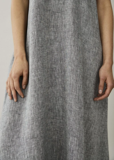 Shop Asceno Capri Charcoal Organic Linen Dress In Grey