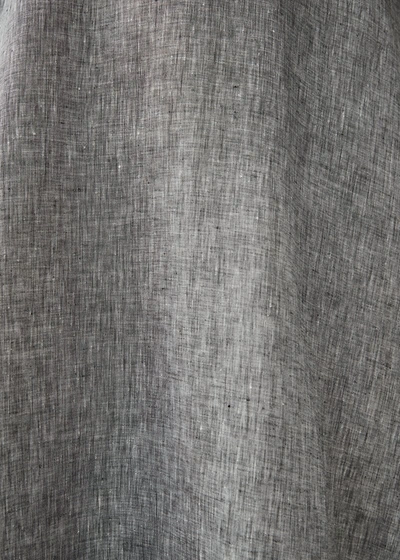 Shop Asceno Capri Charcoal Organic Linen Dress In Grey