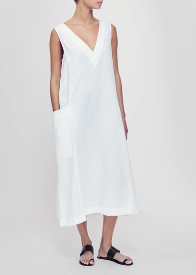 Shop Asceno Seville White Organic Linen Dress