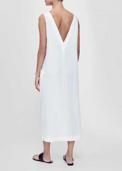 Shop Asceno Seville White Organic Linen Dress