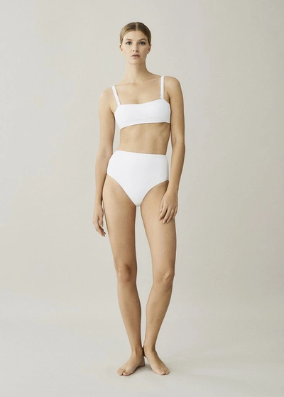 Shop Asceno Deia White High-rise Bikini Bottom