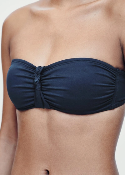 Shop Asceno Verona Navy Bandeau Bikini Top In Printed