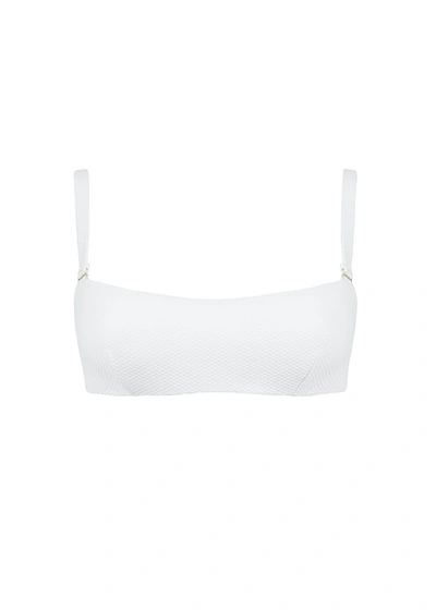 Shop Asceno Portofino White Bandeau Bikini Top